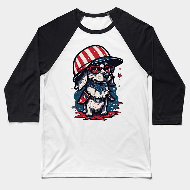 4th of july Baseball T-Shirt by By_Russso